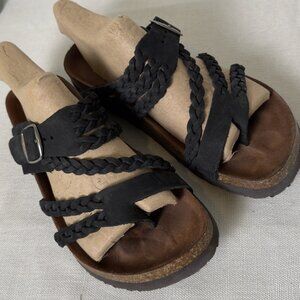 White Mountain Black Cork Bottom Sandals (size 7)